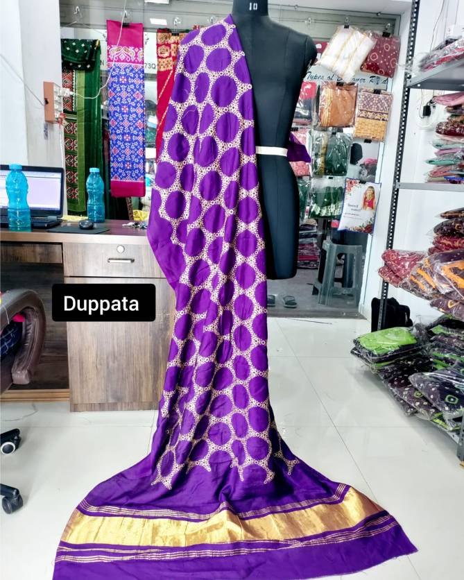 Lagadi Patta Chanderi Silk Designer Dupatta Wholesale Shop In Surat
